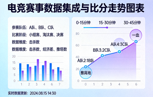 电竞赛事数据集成与比分走势图表