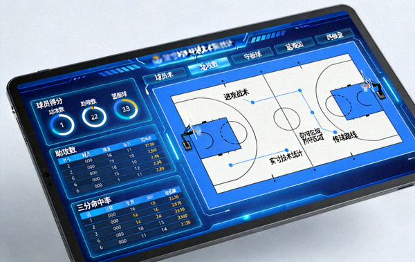 篮球实时技术统计与战术沙盘界面
